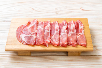 sliced collar pork raw