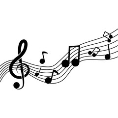 Music note icon vetor logo creative