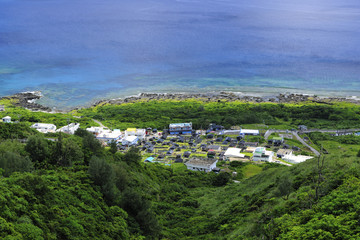 High angle shot of the village of ivalino underground house Lanyu island