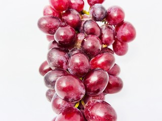bunch of red grapes isolated on white