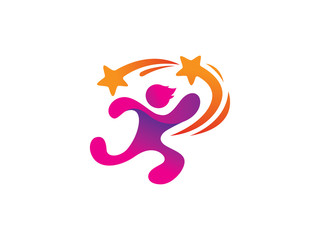 Obraz premium Smart people or smart kids logo template design, emblem, symbol or icon