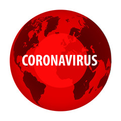 Illustration of the spread of a new coronavirus from China around the world