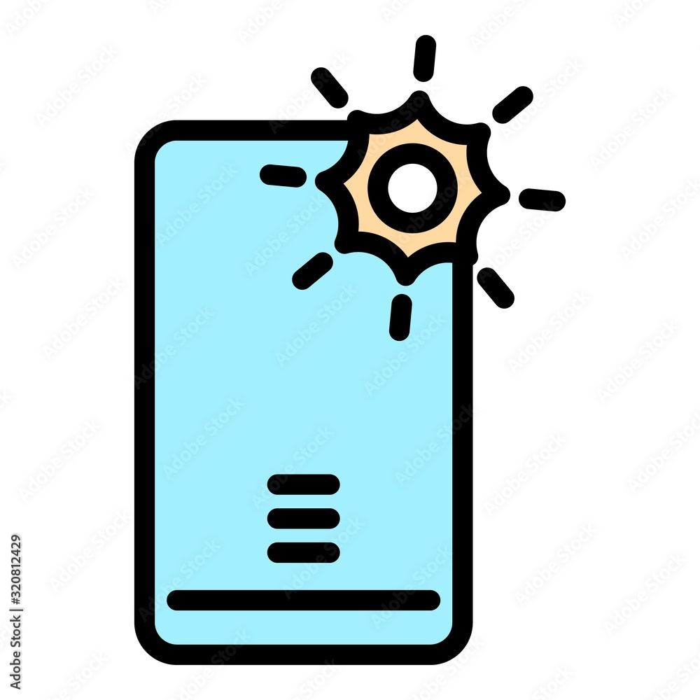 Aufkleber power flash selfie icon. outline power flash selfie vector icon for web design isolated on white bac