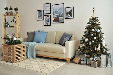 New Year's interior in the Scandinavian style