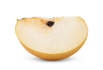 half snow pear  on white background