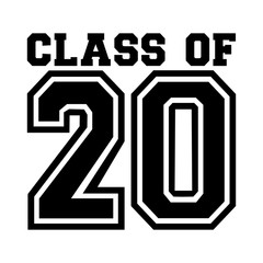 Class of 2020 black and white
