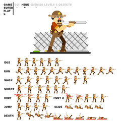Animation of a sheriff with a gun for creating a video game