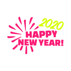 Happy new year 2020 pink