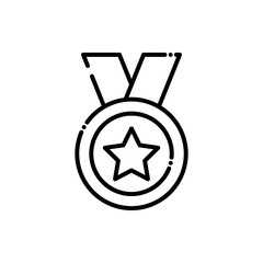 Medal Vector Icon Style Illustration.  Advertising and Media  EPS 10