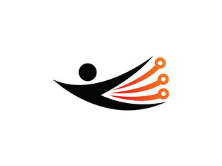 People technology logo template design, emblem, symbol or icon