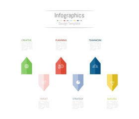 Infographic design elements for your business data with 6 options, parts, steps, timelines or processes. Vector Illustration.