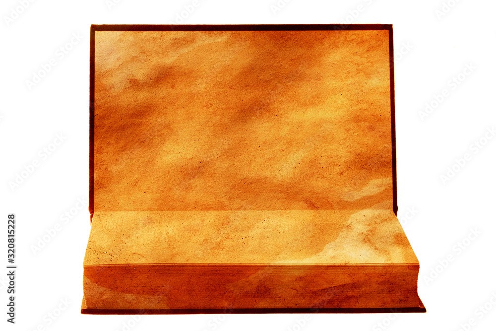 Poster old open book. isolated on a white background. template for designer