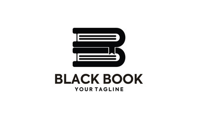 Book logo design template. Letter B symbol, book icon.