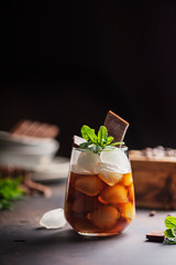 A glass of cold summer coffe