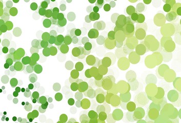 Light Green, Yellow vector background with bubbles.