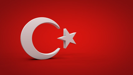 3d rendered flag of Turkey Turkish flag with studio style background 8K illustration