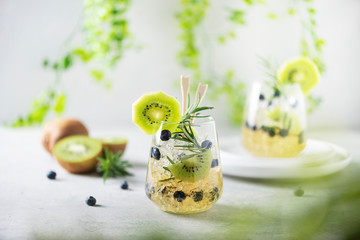 Summer cocktail with kiwi