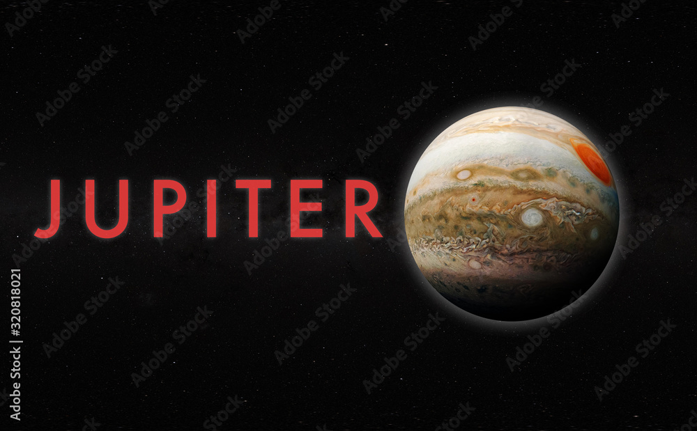 Wall mural the gas giant planet of jupiter isolated in the space, science fiction art elements of this image fu