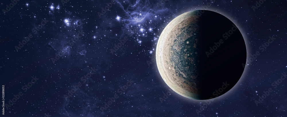 Canvas Prints the gas giant planet of jupiter isolated in the space, science fiction art elements of this image fu