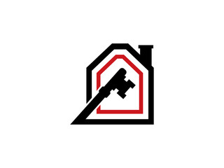 Obraz premium Key house logo template design, emblem, symbol or icon