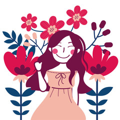 beautiful woman in the garden scene