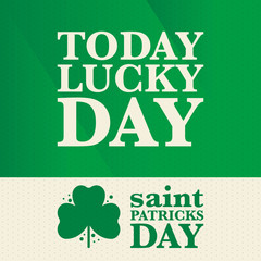 Happy Saint Patricks Day. Traditional irish holiday. Celebrate annual in March 17. Clover and shamrock leaves. Green and orange party design. Ireland color. Poster, card, banner and background. Vector