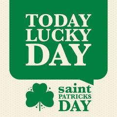 Fototapeta premium Happy Saint Patricks Day. Traditional irish holiday. Celebrate annual in March 17. Clover and shamrock leaves. Green and orange party design. Ireland color. Poster, card, banner and background. Vector