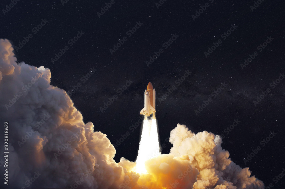 Wall mural the shuttle spaceship launch in the sky, fly in the space elements of this image furnished by nasa