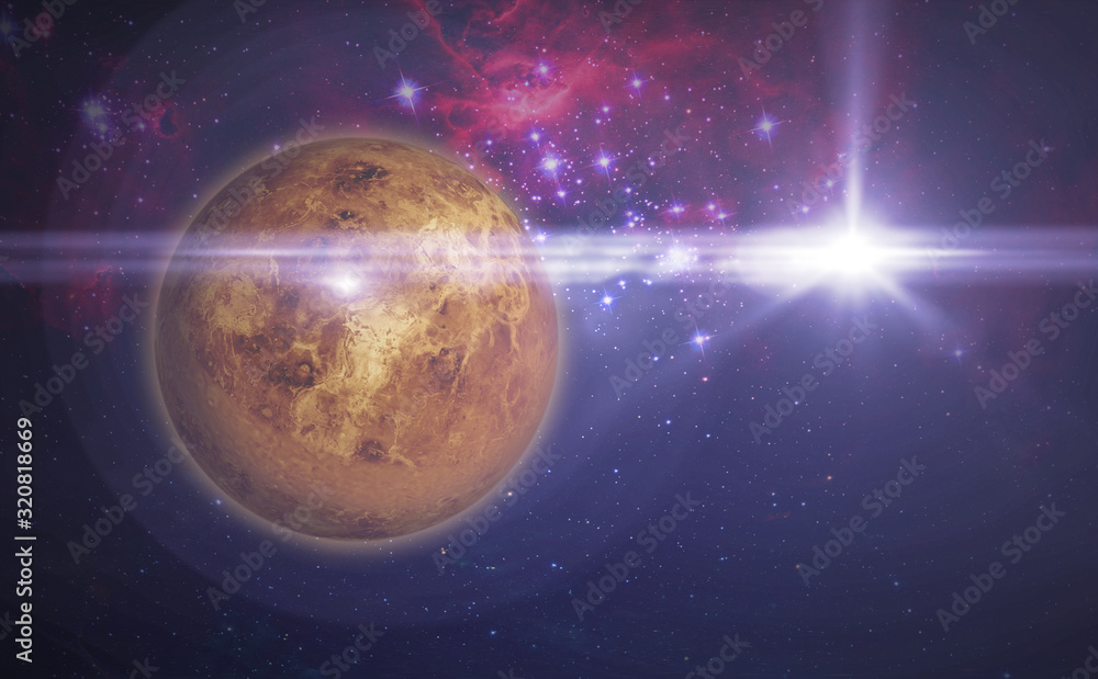 Wall mural the venus planet in the space, galaxy science creative art background elements of this image furnish