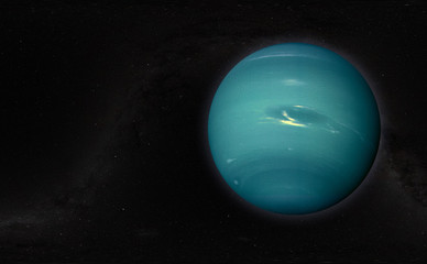 the neptune planet in the milky way, creative sci-fi art, surreal abstract photo  elements of this image furnished by nasa - obrazy, fototapety, plakaty
