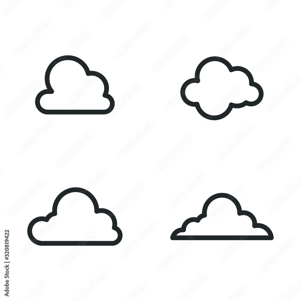 Aufkleber cloud icon template color editable. cloud symbol vector sign isolated on white background illustrati