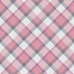 Seamless pattern in discreet grey and light and dark pink colors for plaid, fabric, textile, clothes, tablecloth and other things. Vector image. 2
