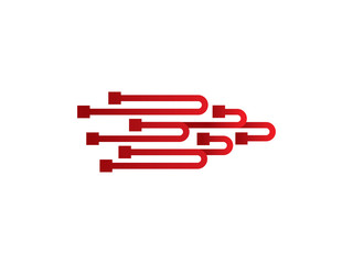 Circuit technology logo template design, emblem, symbol or icon