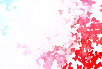 Light Blue, Red vector pattern with random forms.