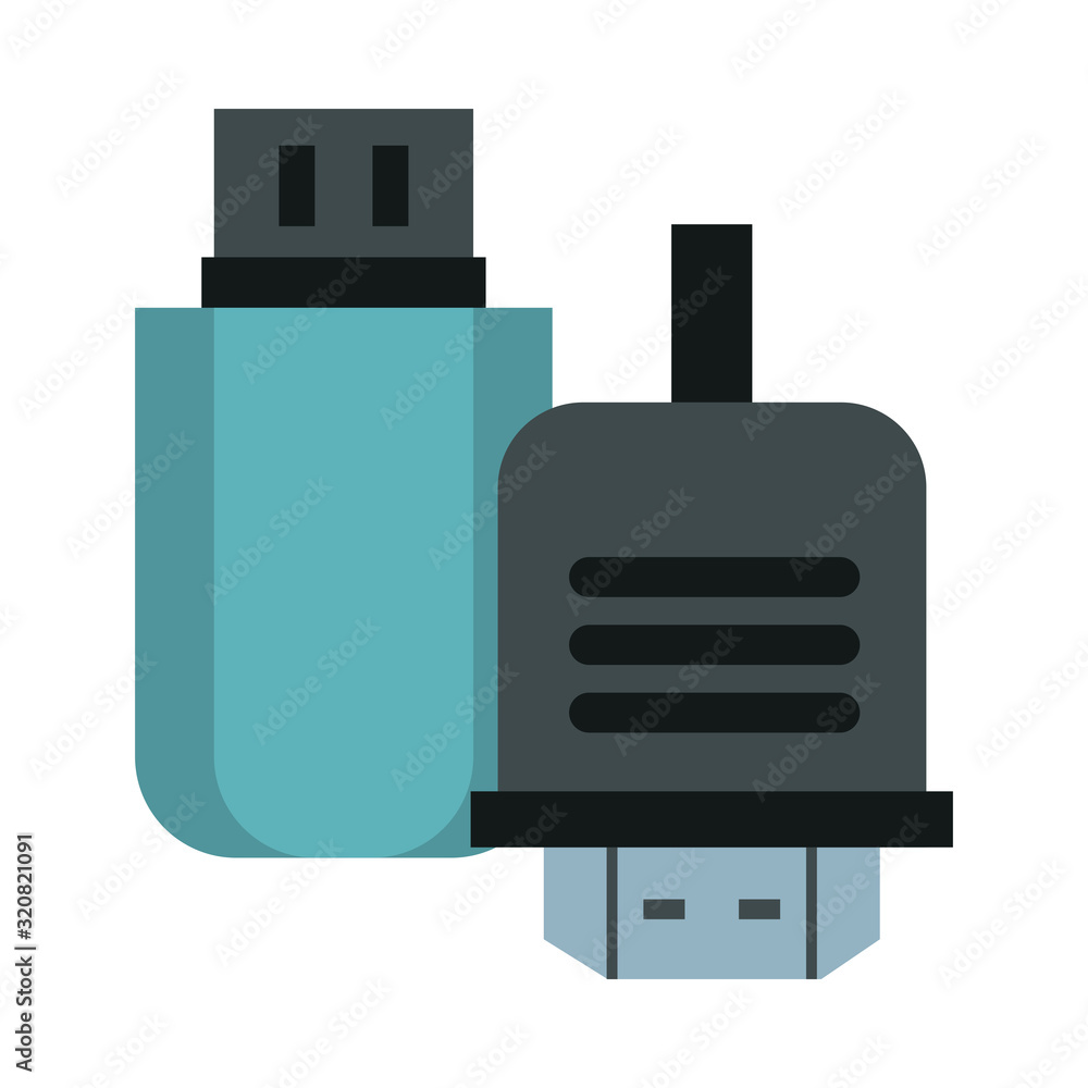 Poster usb memory flash isolated icon