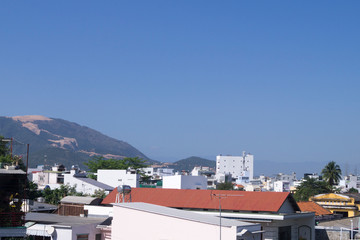 panorama of the southern city on a sunny day