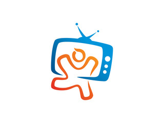 Kids channel logo template design, emblem, symbol or icon