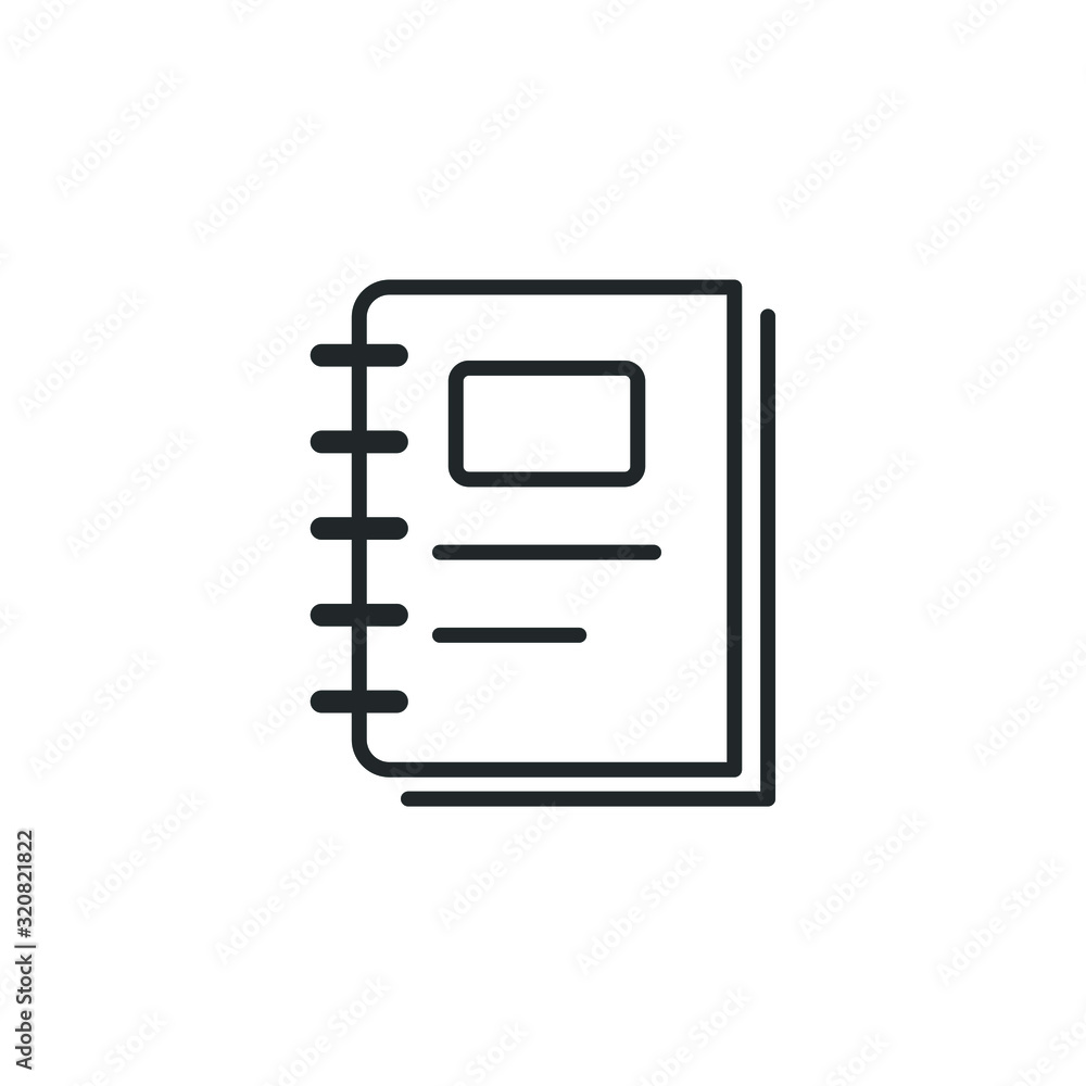 Poster notebook icon template color editable. Contract symbol vector sign isolated on white background illustration for graphic and web design.
