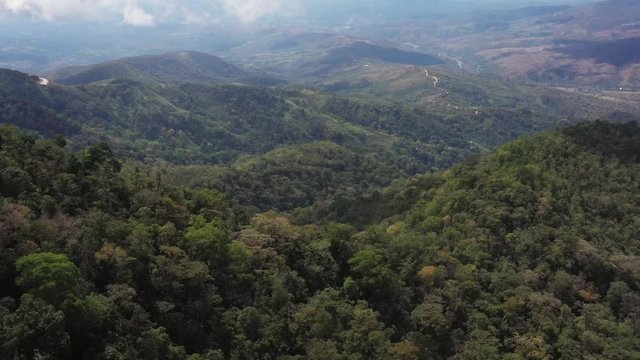 Beautiful mountains in an undeveloped area of Costa Rica with fresh air and abundant nature 