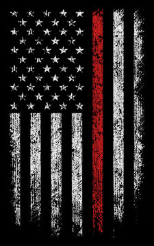 grunge usa firefighters thin red line