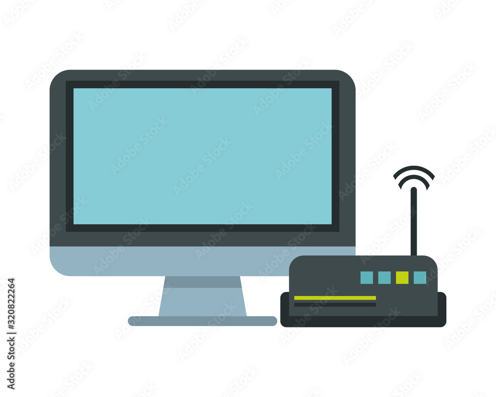Poster route wifi with computer display devices technology
