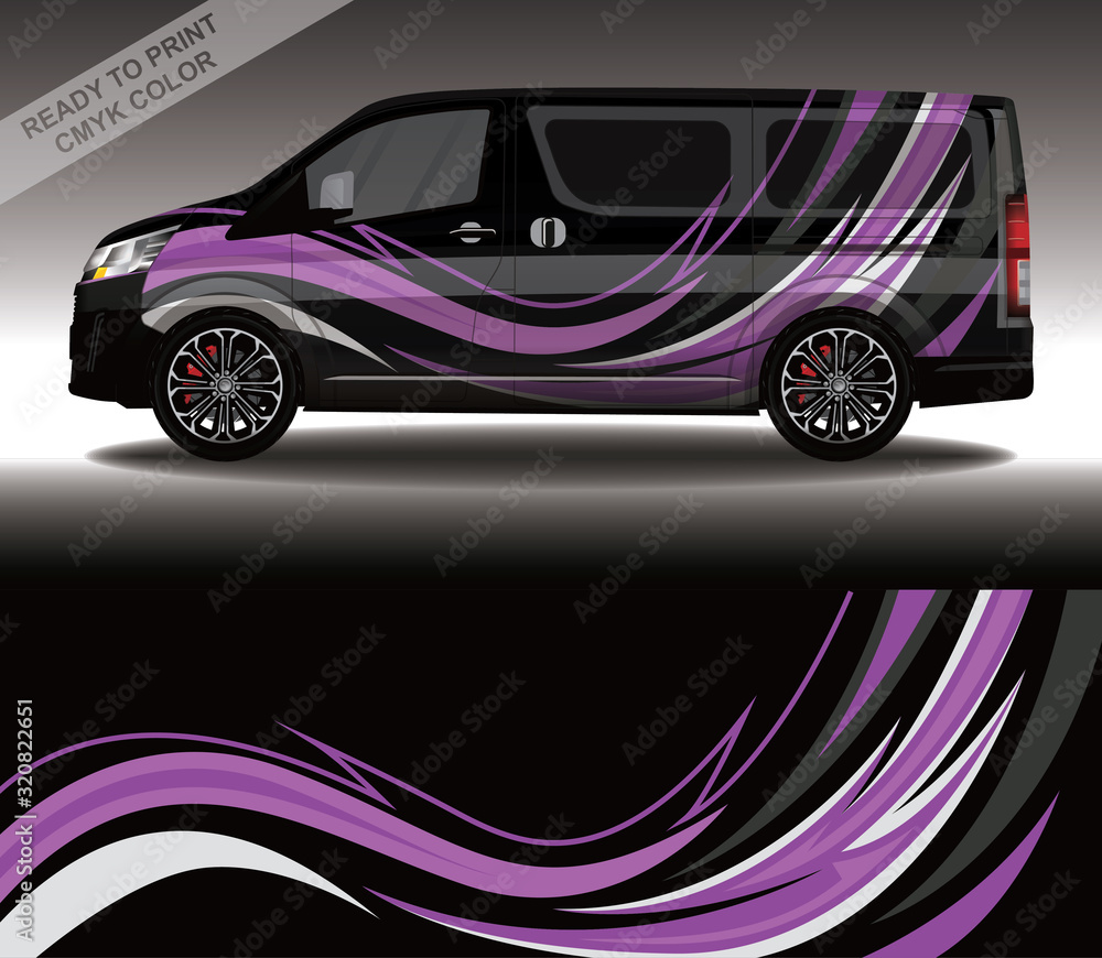 Sticker Car wrap decal design vector, custom livery race rally car vehicle sticker and tinting.