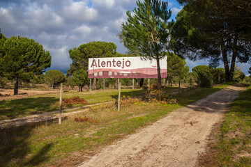 sign Alentejo in garden in district Alentejo, Portugal