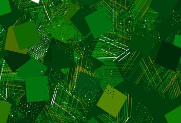 Light Green, Yellow vector pattern with polygonal style with circles.