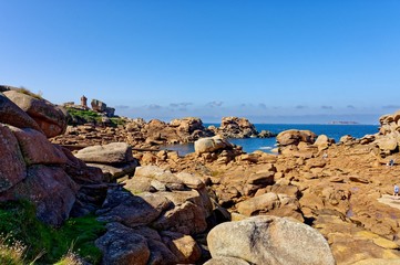 C&ocirc;te de Granit Rose, GR34, Ploumanac&rsquo;h, Perros-Guirec, C&ocirc;tes-d'Armor, Bretagne, France	