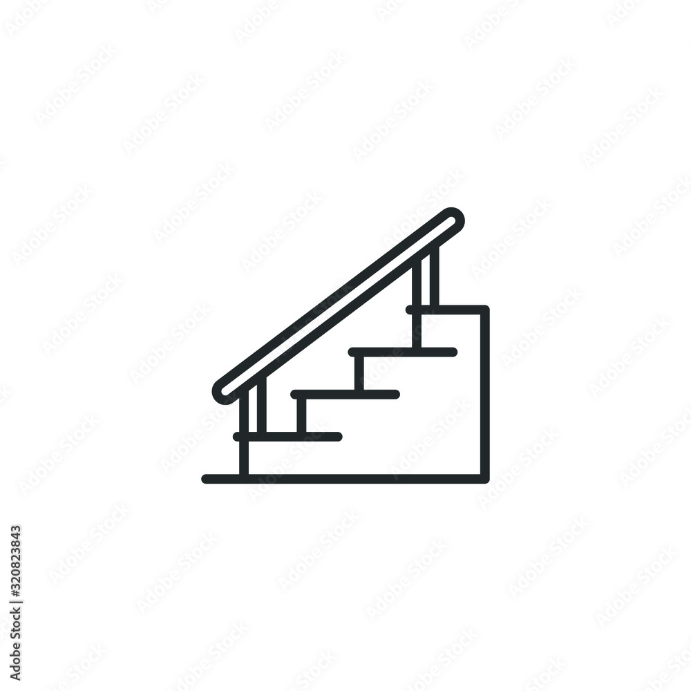 Poster stairs icon template color editable. staircase stairway symbol vector sign isolated on white backgro