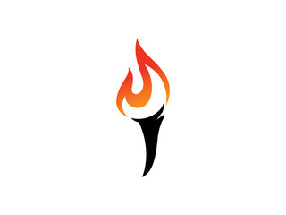 Torch logo template design, emblem, symbol or icon