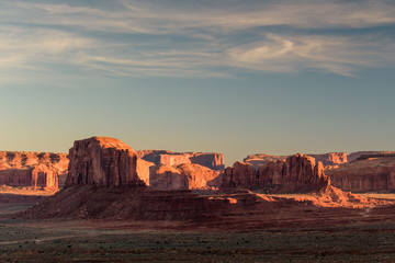 Monument Valley View in sunset