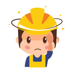 Stress builds up, Vector illustration, Safety and accident, Industrial safety cartoon