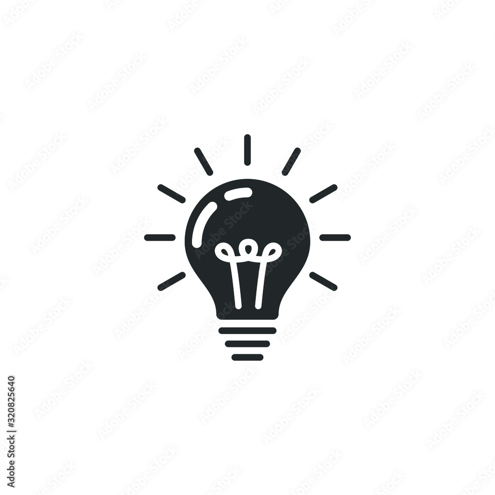 Leinwandbilder light bulb icon template color editable. lamp symbol vector sign isolated on white background illust